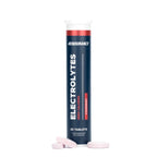 Endurance Electrolytes supplement tube with pink tablets on a white background