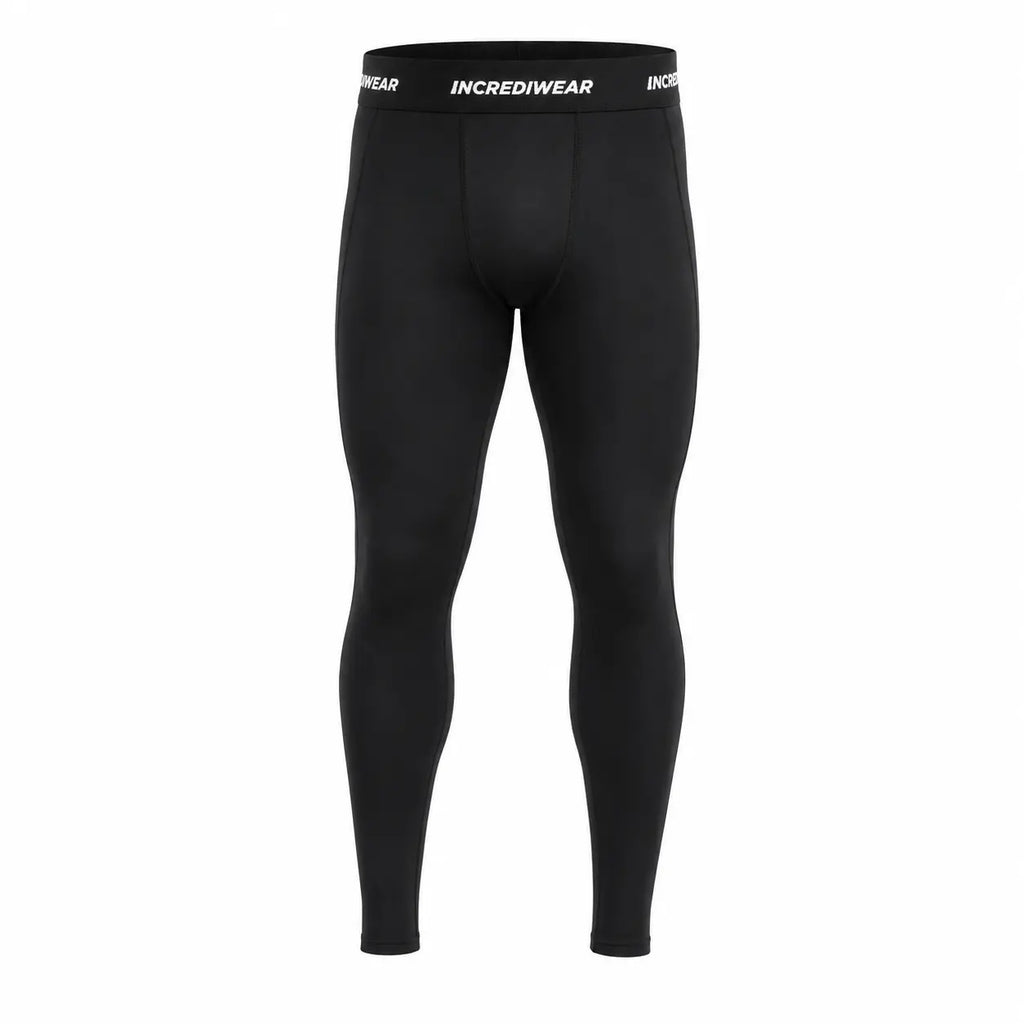IncrediWear moške dolge hlače PERFORMANCE – črne, na moškem modelu, pogled od spredaj