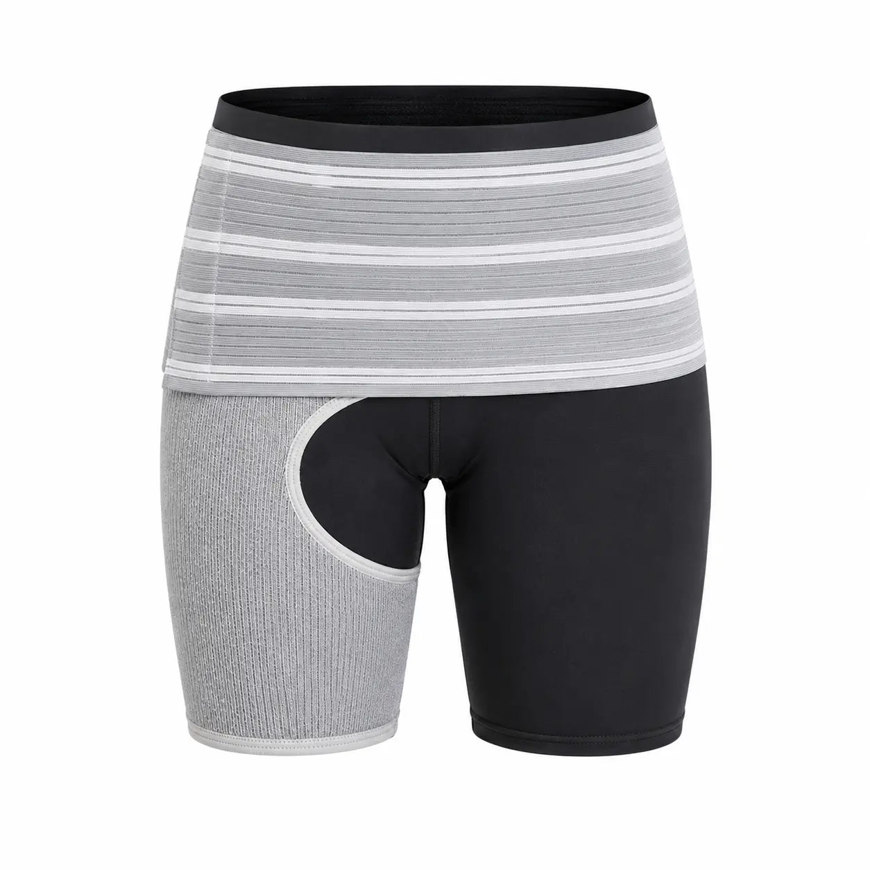 IncrediWear opornica za kolk – siva, na ženskem modelu, pogled od spredaj