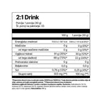 Nutritional label for a 2:1 Drink product on a white background