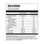 Nutritional information label for a 'Zero Drink' product on a white background