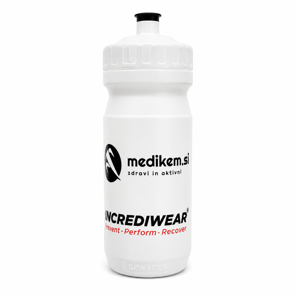 White water bottle with visible branding on a white background