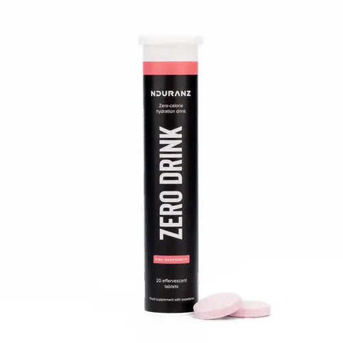 Nouranz Zero Drink supplement tube with pink effervescent tablets on a white background