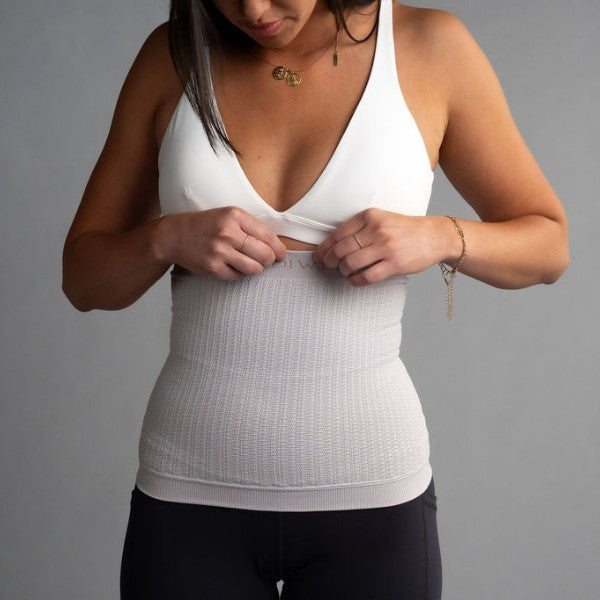 body sleeve waist support white front on body incrediwear