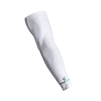 White arm sleeve with a brand logo on a white background