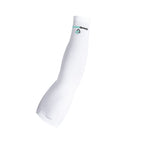 White arm sleeve with a brand logo on a white background