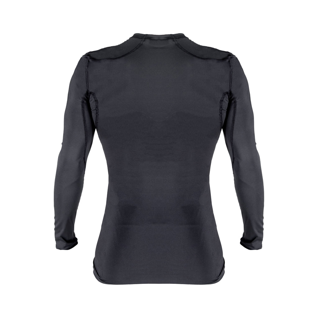 Black long-sleeve top on a white background