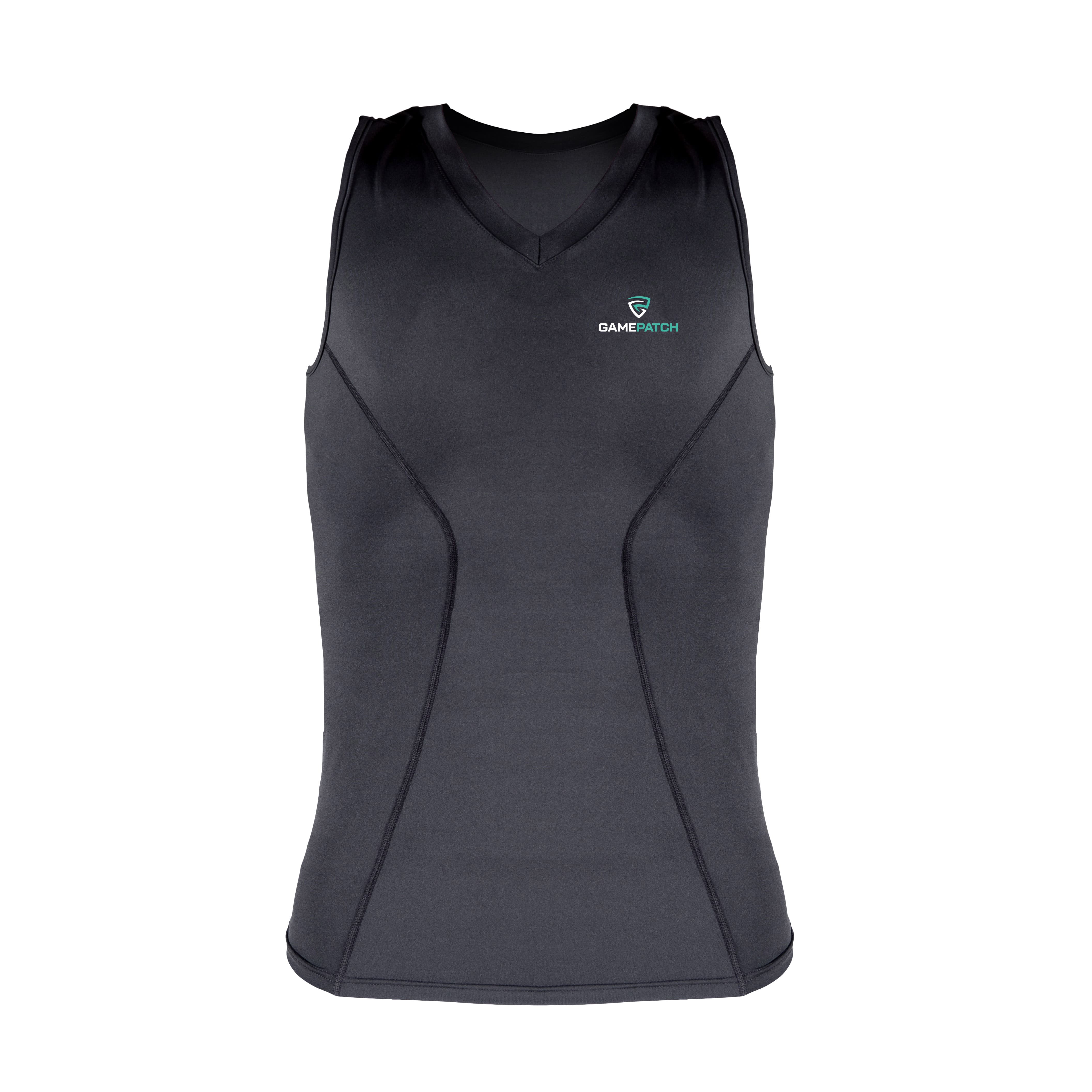 compression shirt sleeveless black front gamepatch