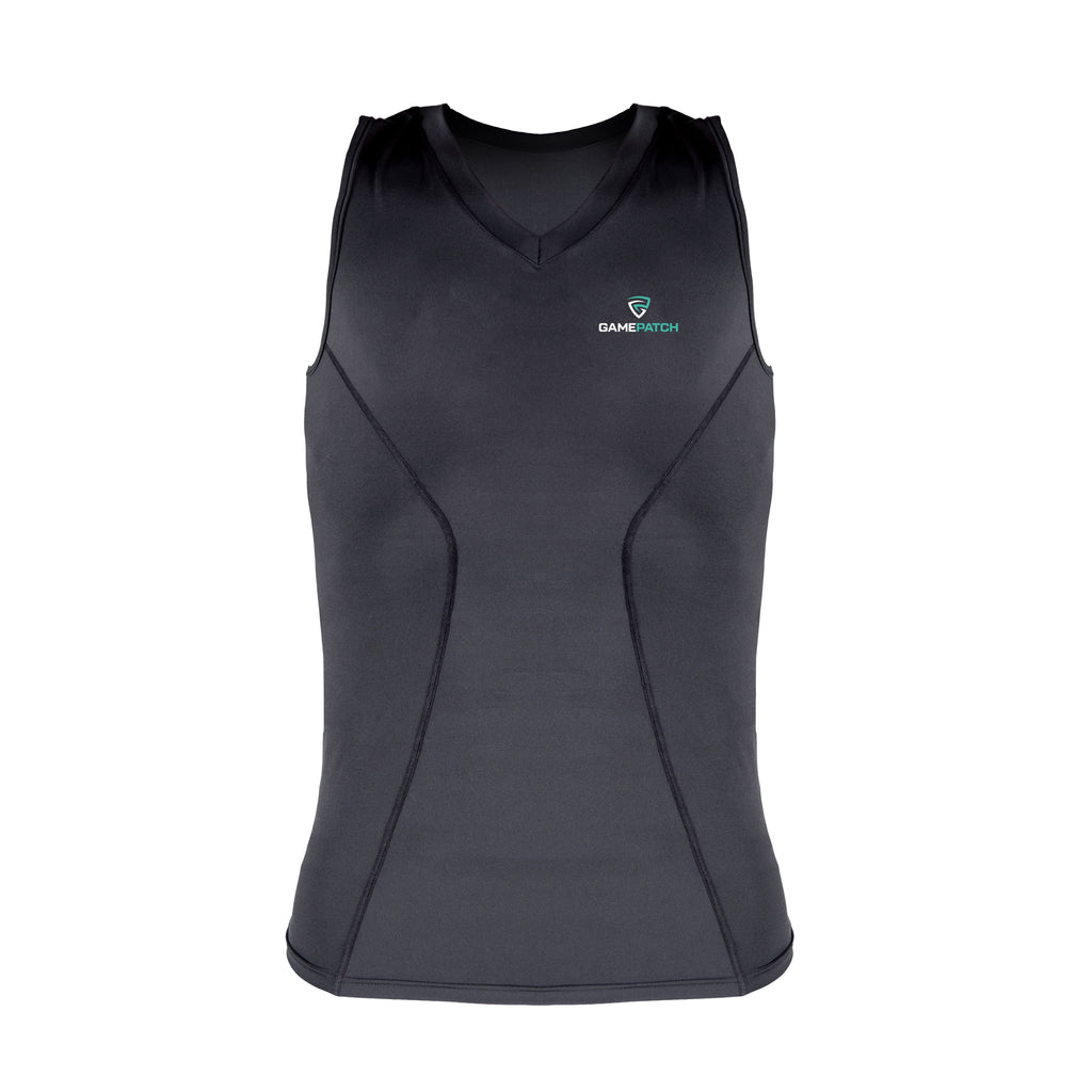 compression shirt sleeveless black front gamepatch