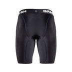 Black compression shorts with 'GamePatch' branding on a white background