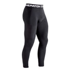 Black compression leggings with a visible brand logo on a white background