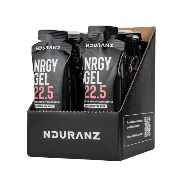 NDURANZ NRGY GEL 22.5 packaging in a display box on a white background