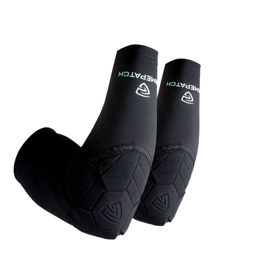 Black elbow pads with GAMEPTACH branding on a white background