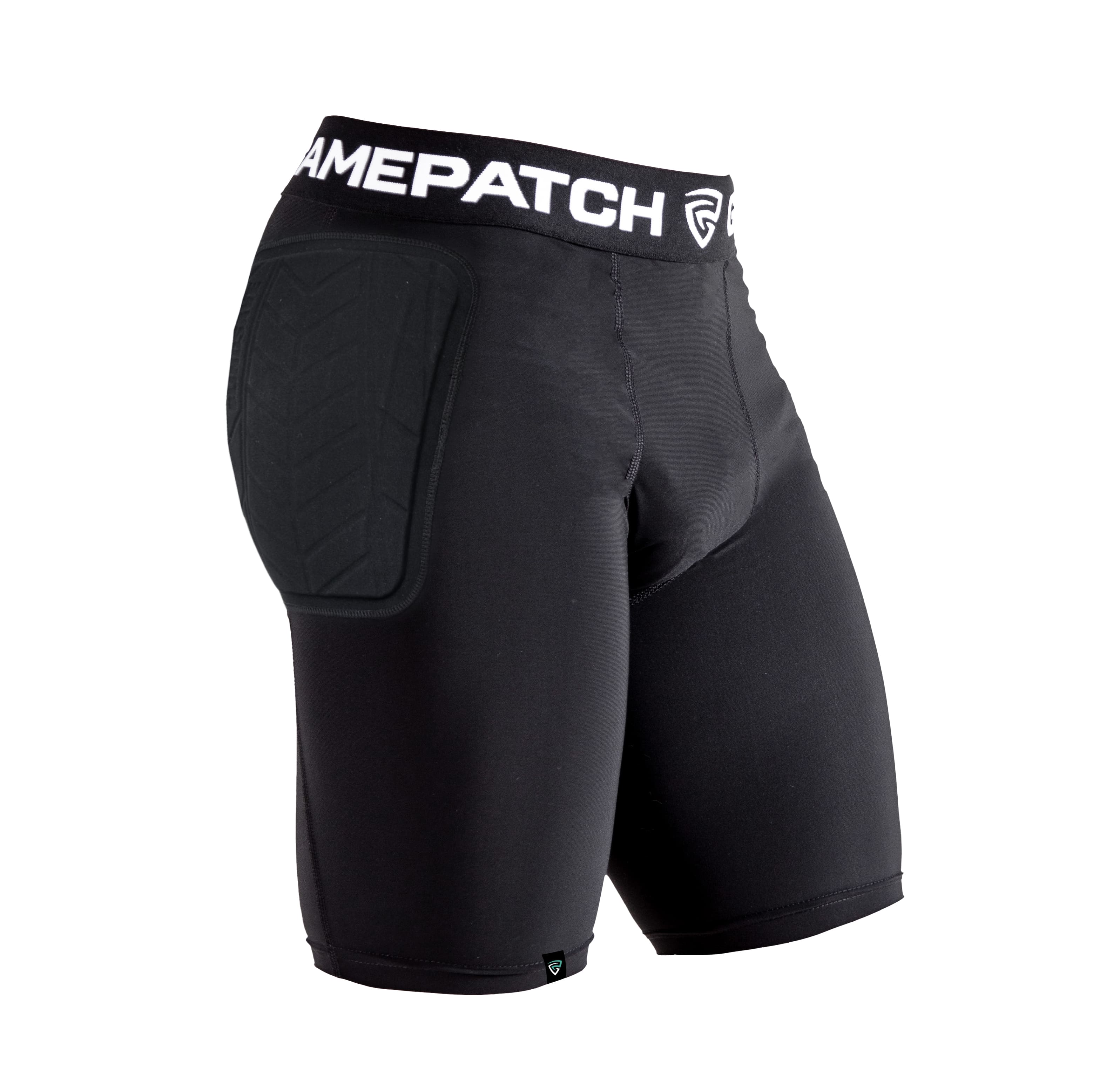goalkeeper padded compression shorts black angle protection gamepatch