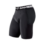 goalkeeper padded compression shorts black front pose gamepatch