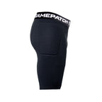 goalkeeper padded compression shorts black side protection gamepatch