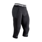 goalkeeper padded compression tights three quarter black angle protection gamepatch