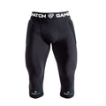 goalkeeper padded compression tights three quarter black front gamepatch