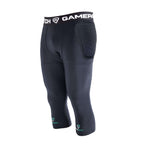 goalkeeper padded compression tights three quarter black side protection gamepatch