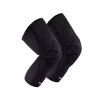 Pair of black knee pads on a white background