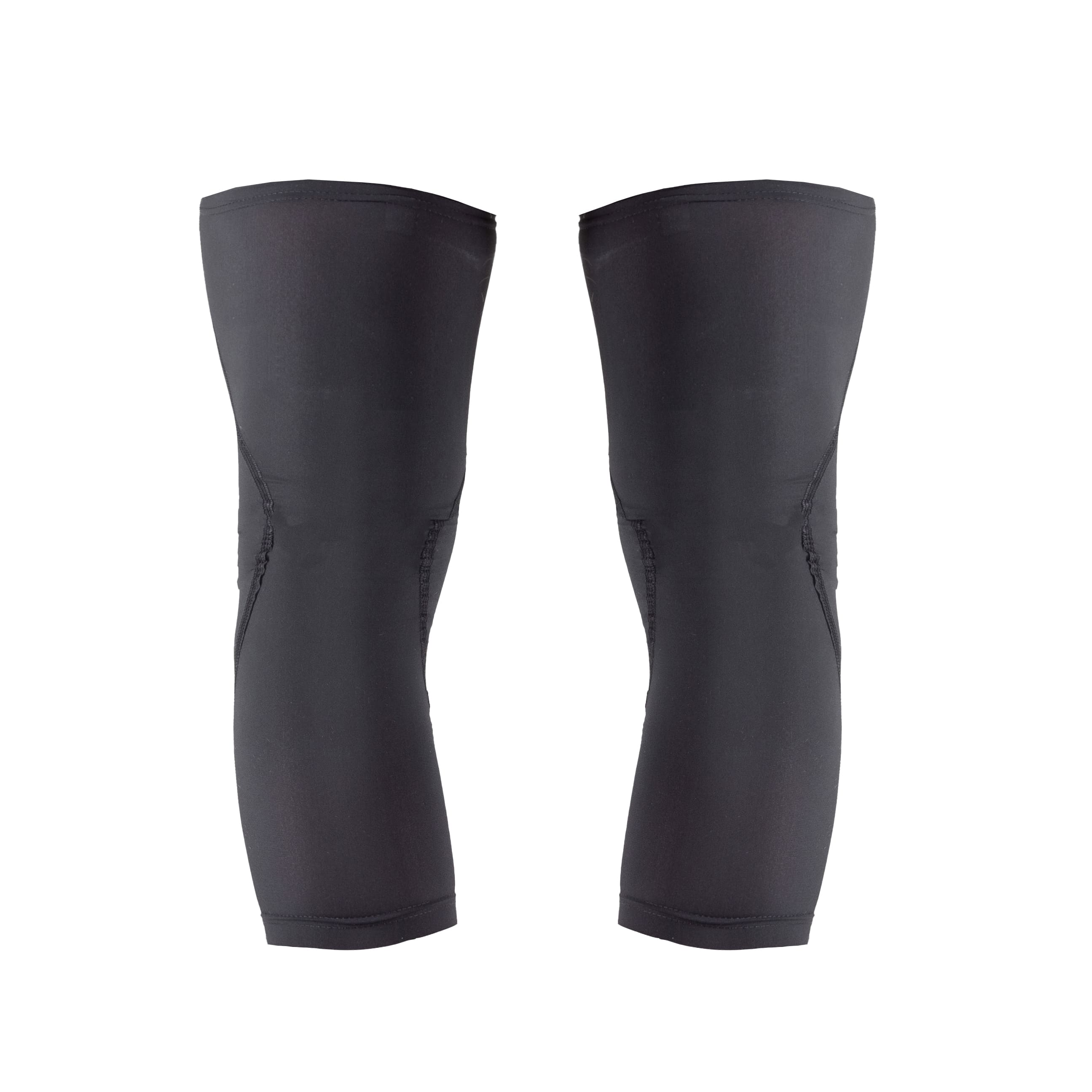 Pair of black knee pads on a white background