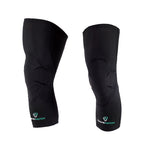 Pair of black knee pads with GamePatch logo on a white background