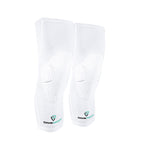 White knee pads with Gamepatch logo on a white background