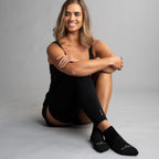 leg sleeve black seated pose incrediwear