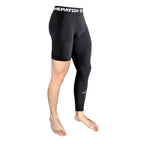 one leg compression tights black left leg side on body gamepatch