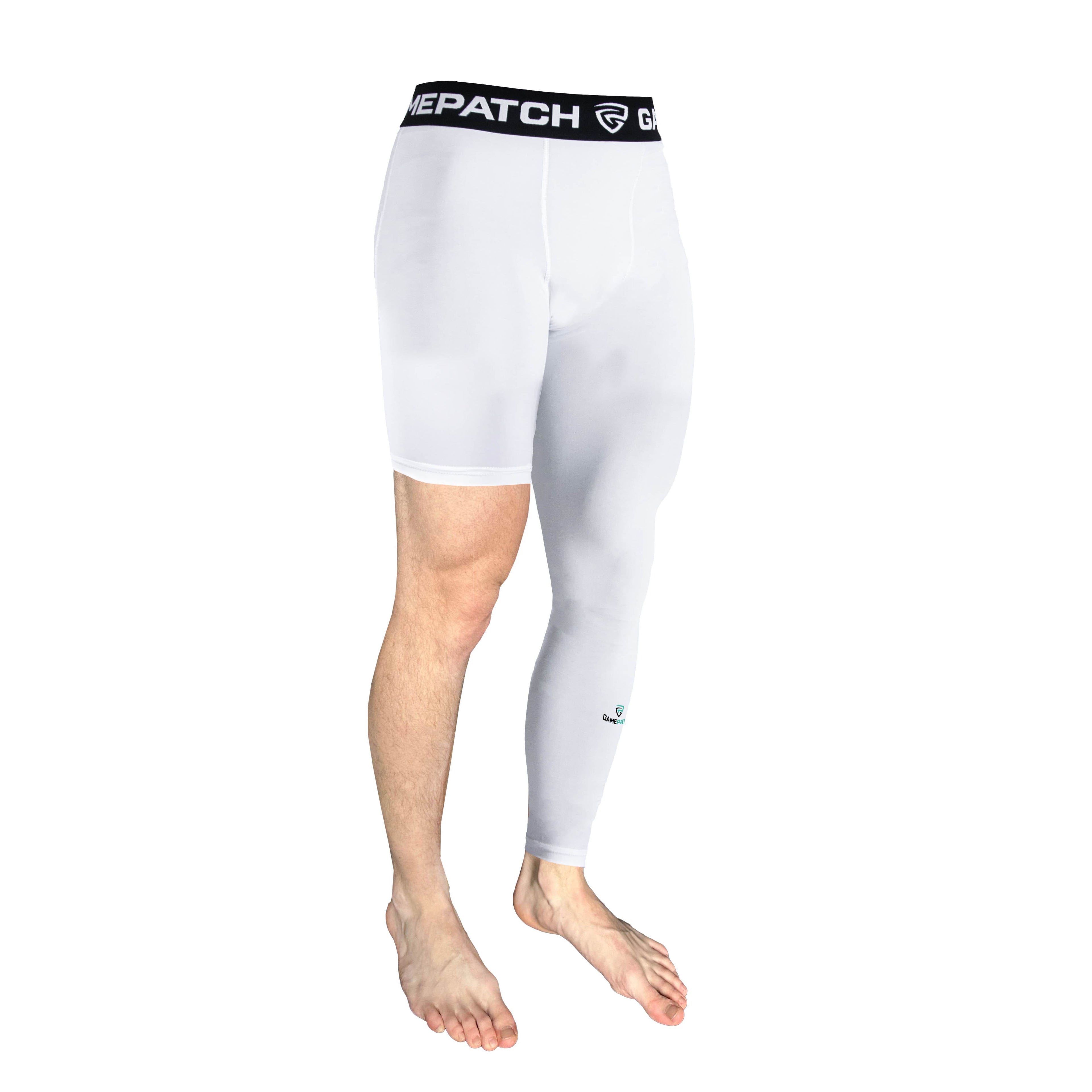 one leg compression tights white left leg back on body gamepatch