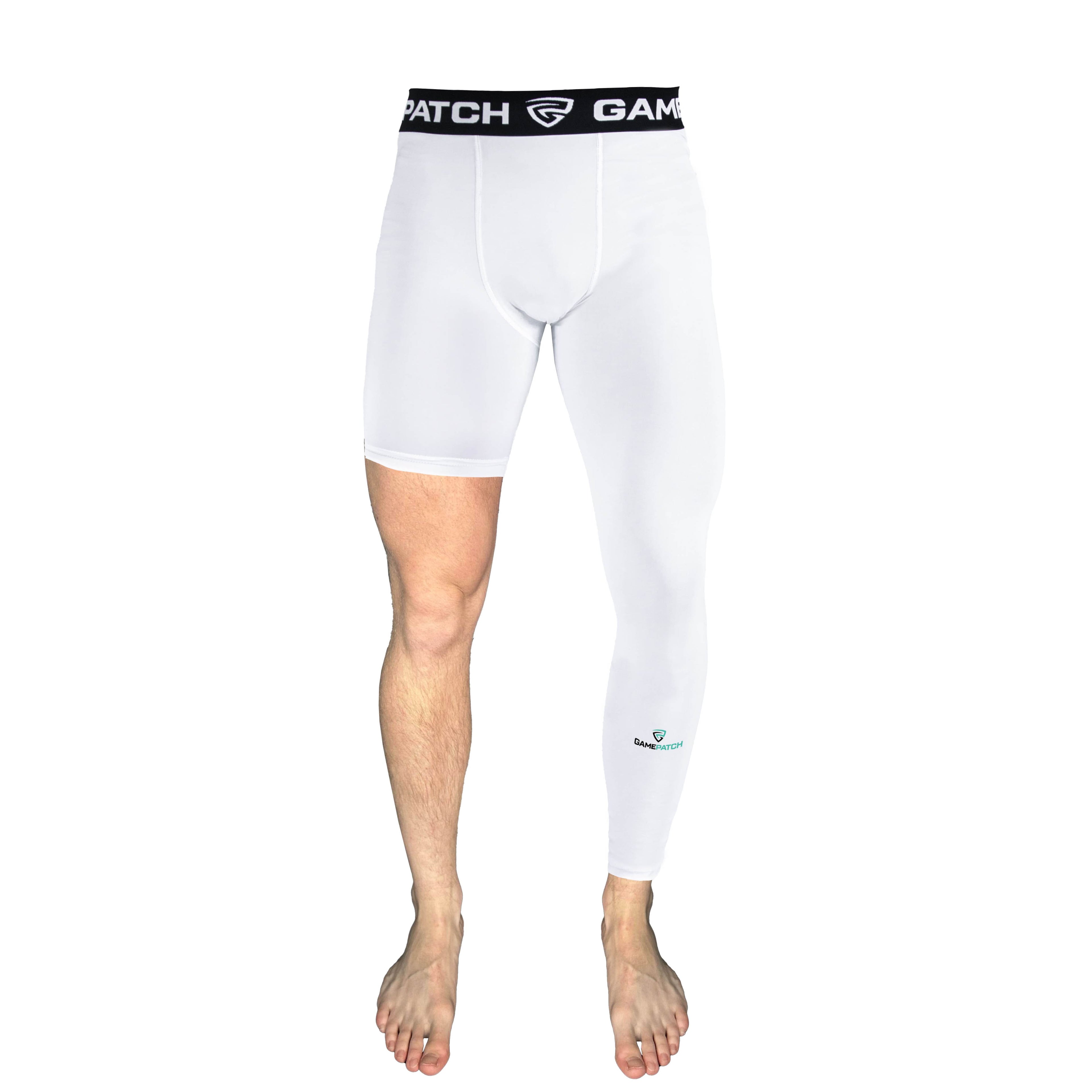 one leg compression tights white left leg dynamic on body gamepatch