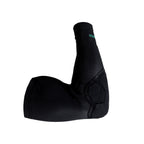 Black elbow pad with a brand logo on a white background