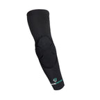 Black elbow pad with a visible brand logo on a white background