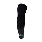 Black elbow pad with a visible brand logo on a white background
