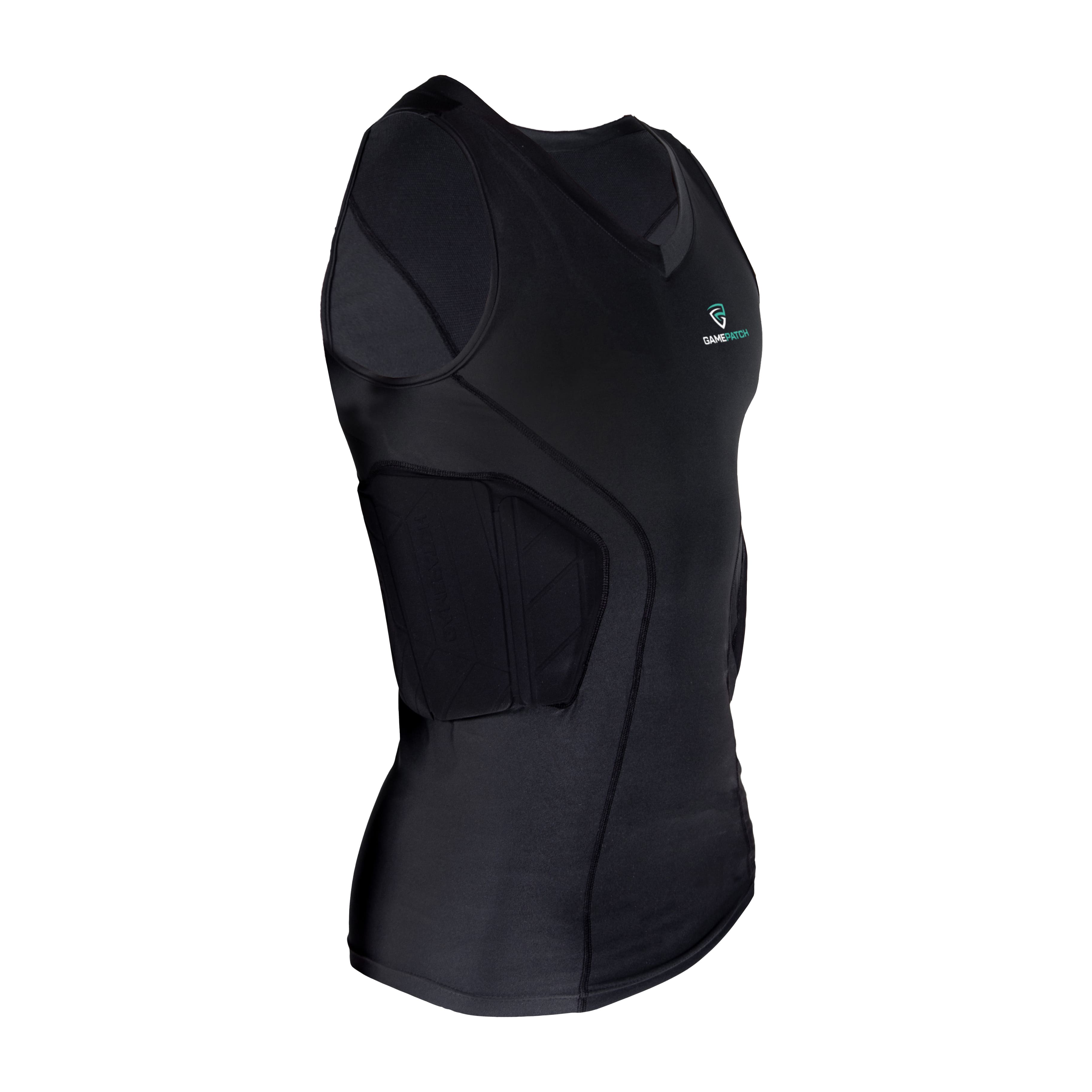 padded compression shirt pro black sleeveless angle gamepatch