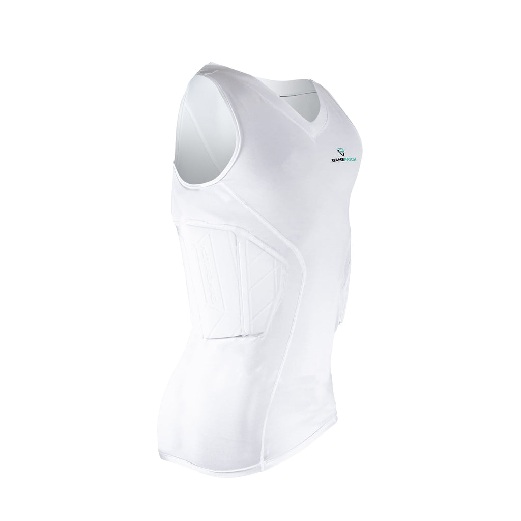 padded compression shirt pro white sleeveless side gamepatch