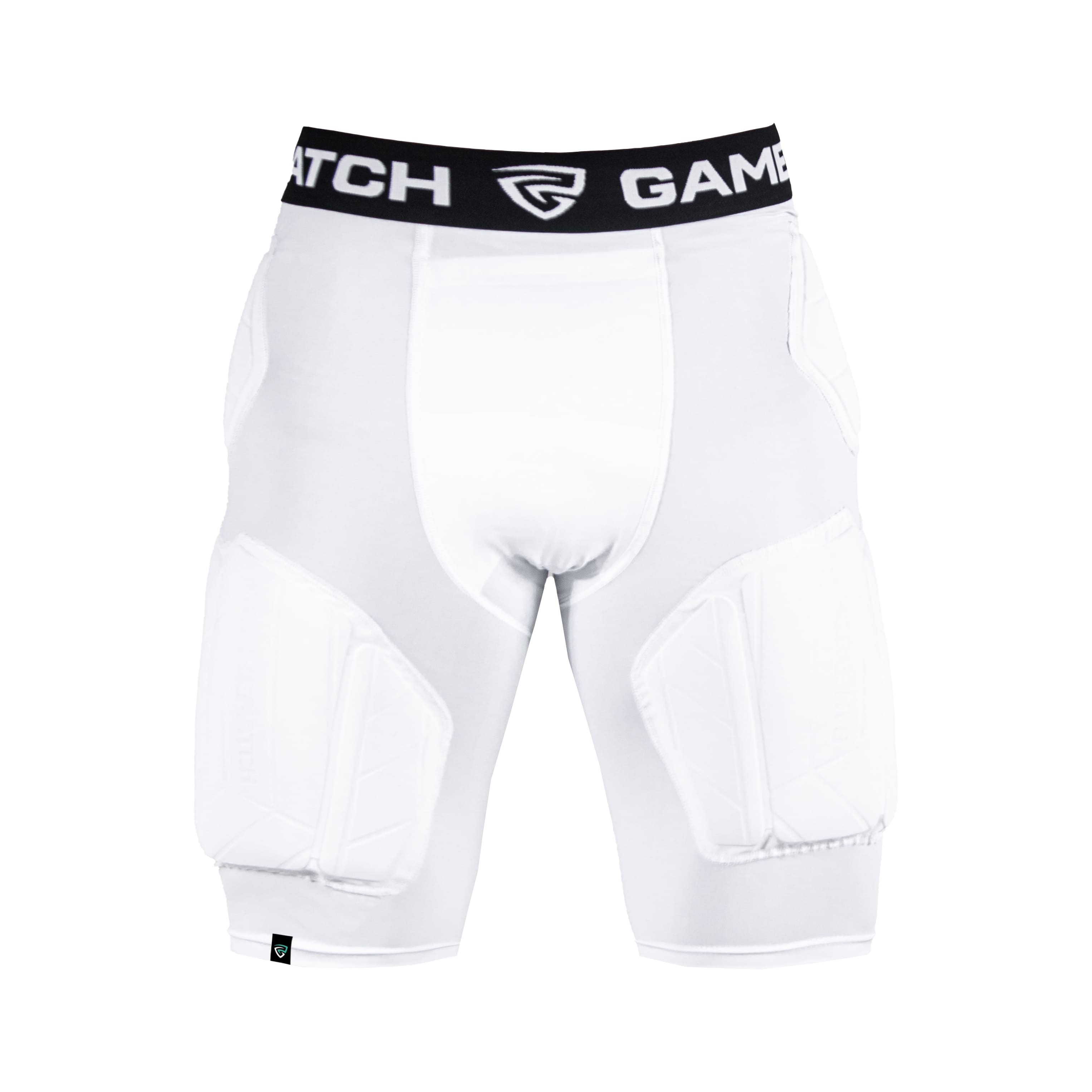 padded compression shorts pro white front gamepatch