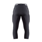 Black compression pants with brand logo on a white background