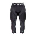 Black protective athletic pants with padding on a white background
