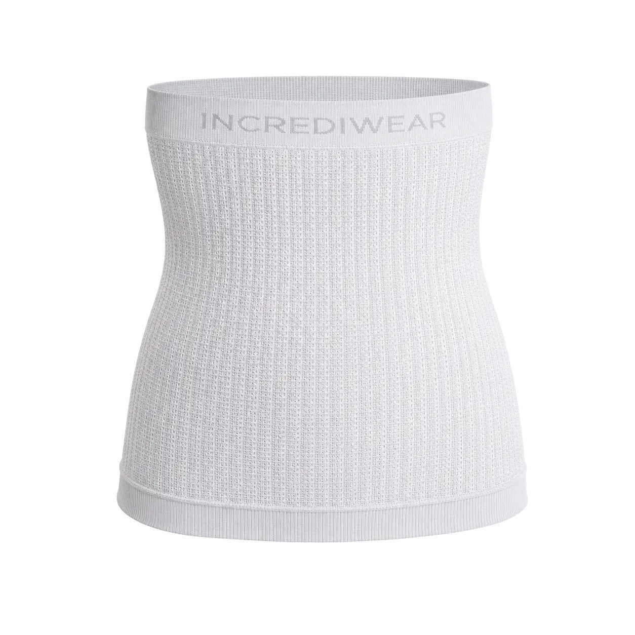 IncrediWear pas za trup – bel, na modelu, pogled od spredaj
