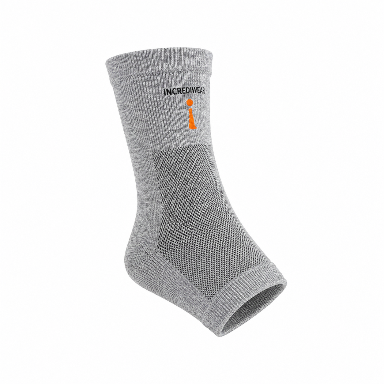 IncrediWear rokav za gleženj – siv, na modelu, pogled od spredaj