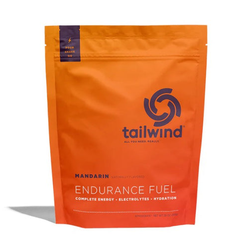 Orange package of Tailwind Mandarin Endurance Fuel on a white background