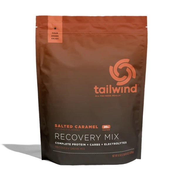 Tailwind Salted Caramel Recovery Mix package on a white background