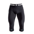 Black compression shorts with 'GamePlan' branding on a white background