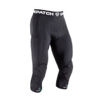 Black compression pants with brand logo on a white background