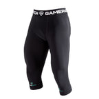 Black athletic leggings with 'GamePatch' branding on a white background
